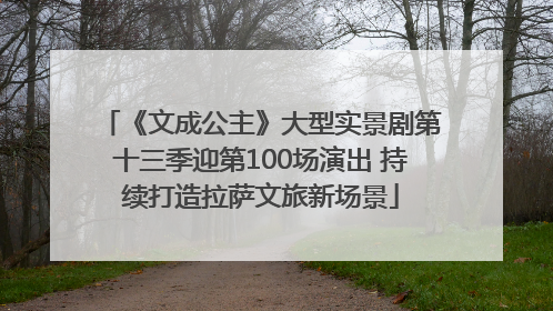 《文成公主》大型实景剧第十三季迎第100场演出 持续打造拉萨文旅新场景