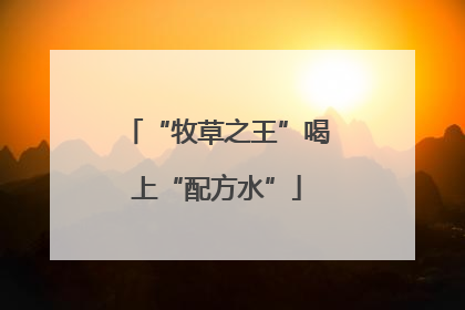 “牧草之王”喝上“配方水”