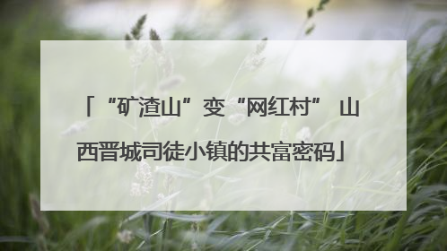“矿渣山”变“网红村” 山西晋城司徒小镇的共富密码
