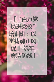 “百万党员进党校”培训班：以学铸魂正风促干 筑牢廉洁防线