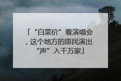 “白菜价”看演唱会，这个地方的惠民演出“声”入千万家