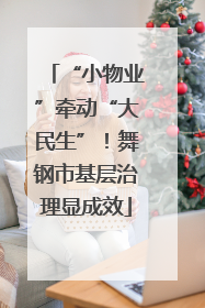 “小物业”牵动“大民生”！舞钢市基层治理显成效