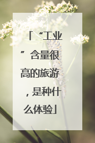 “工业”含量很高的旅游，是种什么体验