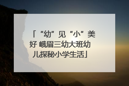 “幼”见“小”美好 峨眉三幼大班幼儿探秘小学生活