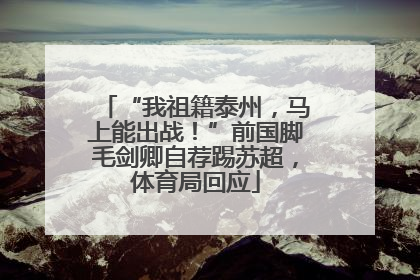 “我祖籍泰州，马上能出战！”前国脚毛剑卿自荐踢苏超，体育局回应