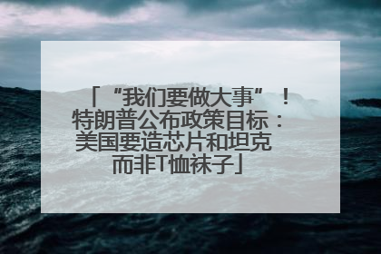 “我们要做大事”！特朗普公布政策目标：美国要造芯片和坦克 而非T恤袜子
