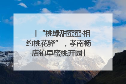 “桃缘甜蜜蜜·相约桃花驿”，孝南杨店镇早蜜桃开园