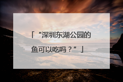 “深圳东湖公园的鱼可以吃吗？”
