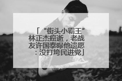 “街头小霸王”林正杰癌逝，老战友许国泰曝他遗愿：没打垮民进党
