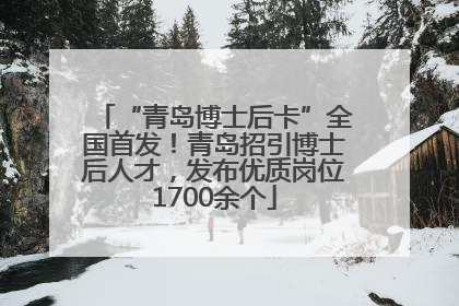 “青岛博士后卡”全国首发！青岛招引博士后人才，发布优质岗位1700余个