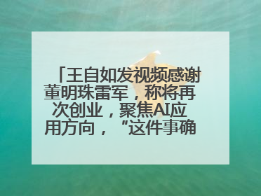 王自如发视频感谢董明珠雷军，称将再次创业，聚焦AI应用方向，“这件事确实来钱快”