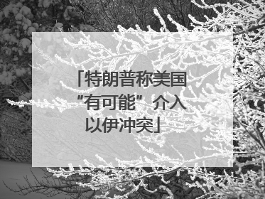 特朗普称美国“有可能”介入以伊冲突