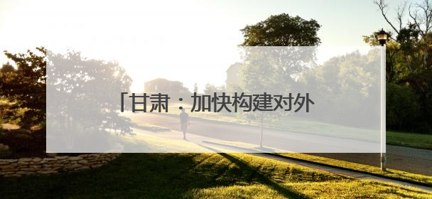 甘肃：加快构建对外开放新格局 提升开放型经济发展水平