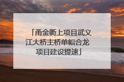 甬金衢上项目武义江大桥主桥单幅合龙 项目建设提速