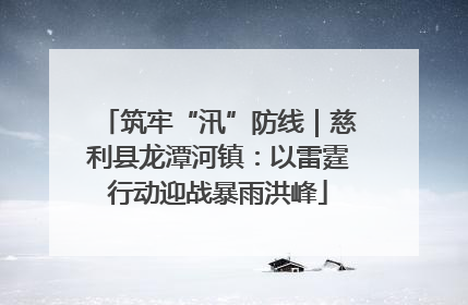 筑牢“汛”防线｜慈利县龙潭河镇：以雷霆行动迎战暴雨洪峰