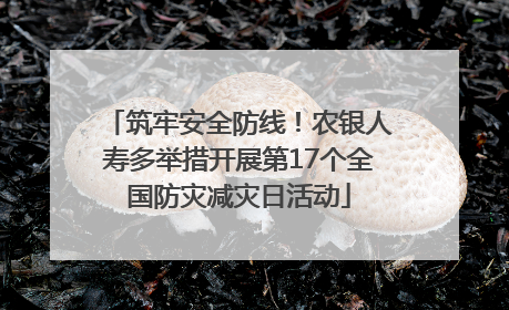 筑牢安全防线！农银人寿多举措开展第17个全国防灾减灾日活动