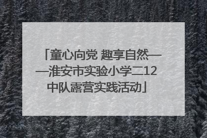 童心向党 趣享自然——淮安市实验小学二12中队露营实践活动