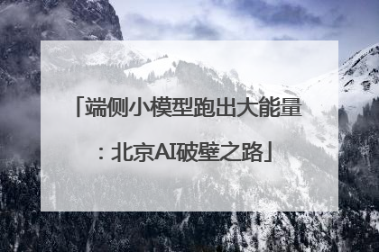 端侧小模型跑出大能量：北京AI破壁之路