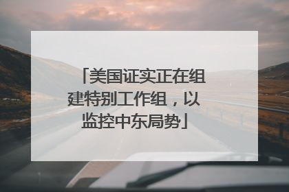 美国证实正在组建特别工作组，以监控中东局势