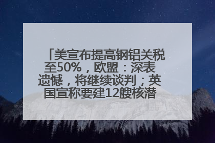 美宣布提高钢铝关税至50%，欧盟：深表遗憾，将继续谈判；英国宣称要建12艘核潜艇；马斯克最新发声：不想为美政府所做的一切承担责任丨早报