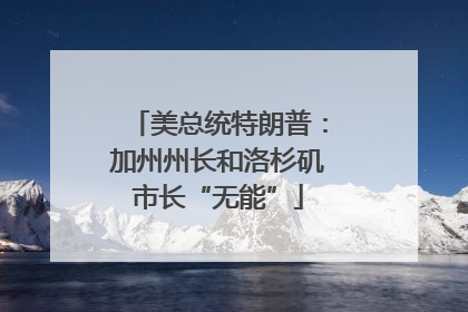 美总统特朗普：加州州长和洛杉矶市长“无能”