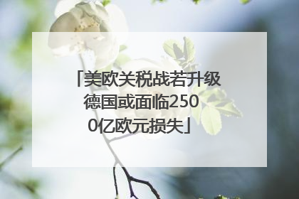 美欧关税战若升级 德国或面临2500亿欧元损失