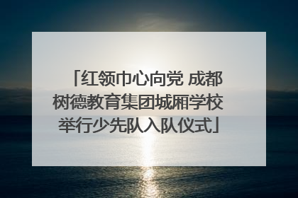 红领巾心向党 成都树德教育集团城厢学校举行少先队入队仪式