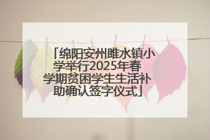 绵阳安州雎水镇小学举行2025年春学期贫困学生生活补助确认签字仪式