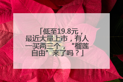 低至19.8元，最近大量上市，有人一买两三个，“榴莲自由”来了吗？