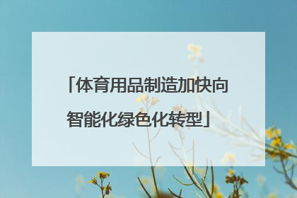 体育用品制造加快向智能化绿色化转型