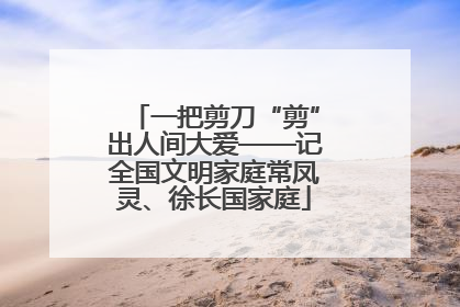 一把剪刀“剪”出人间大爱——记全国文明家庭常凤灵、徐长国家庭