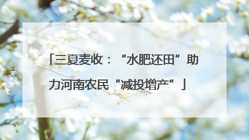 三夏麦收：“水肥还田”助力河南农民“减投增产”