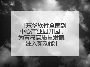 东华软件全国副中心产业园开园，为青岛高质量发展注入新动能