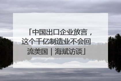 中国出口企业放言，这个千亿制造业不会回流美国｜海斌访谈