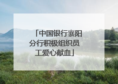 中国银行襄阳分行积极组织员工爱心献血