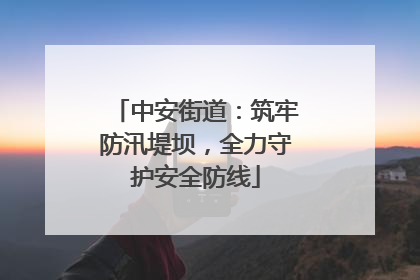中安街道：筑牢防汛堤坝，全力守护安全防线