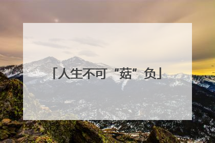人生不可“菇”负