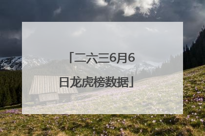 二六三6月6日龙虎榜数据