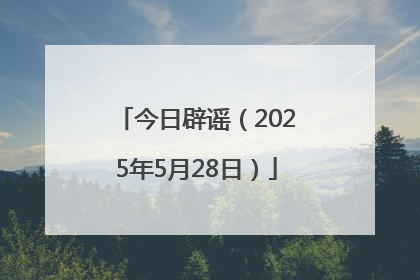 今日辟谣（2025年5月28日）