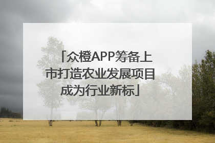 众橙APP筹备上市打造农业发展项目成为行业新标