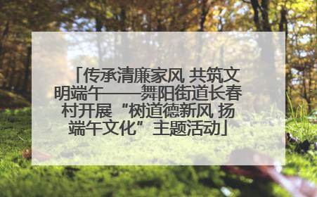 传承清廉家风 共筑文明端午——舞阳街道长春村开展“树道德新风 扬端午文化”主题活动