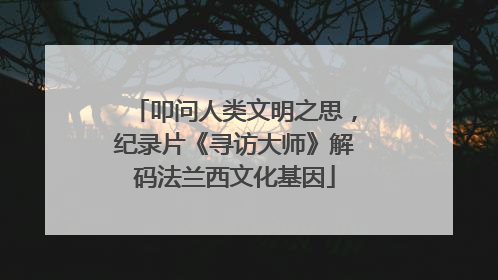 叩问人类文明之思，纪录片《寻访大师》解码法兰西文化基因
