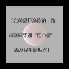 台前县打渔陈镇：跨省联建架通“连心桥” 惠及民生促振兴