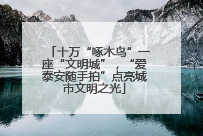 十万“啄木鸟”一座“文明城”，“爱泰安随手拍”点亮城市文明之光