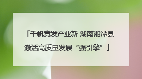 千帆竞发产业新 湖南湘潭县激活高质量发展“强引擎”