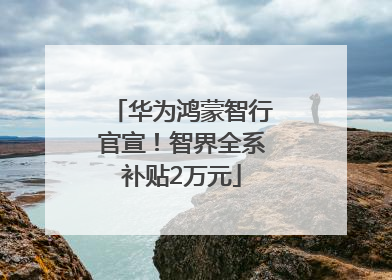 华为鸿蒙智行官宣！智界全系补贴2万元