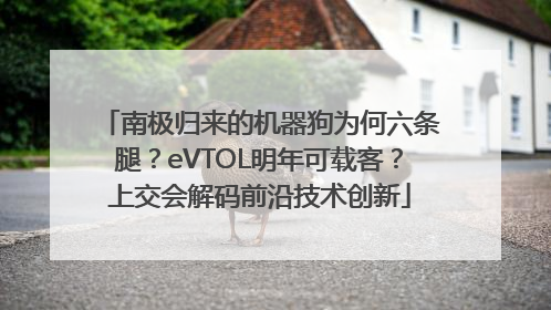 南极归来的机器狗为何六条腿？eVTOL明年可载客？上交会解码前沿技术创新