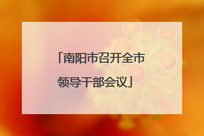 南阳市召开全市领导干部会议