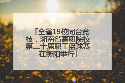 全省19校同台竞技，湖南省高职院校第二十届职工篮球赛在衡阳举行