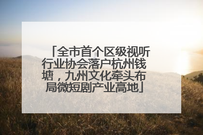 全市首个区级视听行业协会落户杭州钱塘，九州文化牵头布局微短剧产业高地